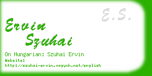 ervin szuhai business card